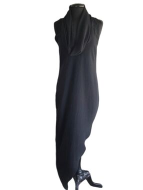 Backstage Australia Asymmetrical Black Sleeveless Cowl Neck Dress